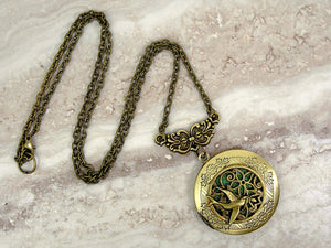 bird locket keepsake necklace