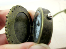 Load image into Gallery viewer, close up view of photo locket watch necklace