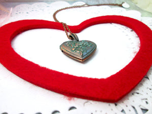 love heart rose locket necklace