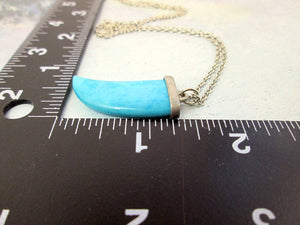turquoise fang pendant with measurement