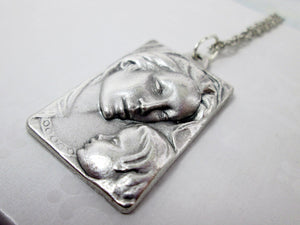 virgin mary and baby jesus necklace