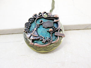 wonderland locket necklace
