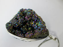 Load image into Gallery viewer, silver wrapped druzy crystal pendant