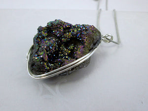 druzy quartz necklace