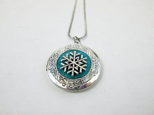 snowflake locket necklace