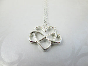 infinity love heart necklace