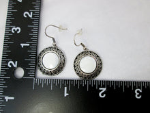 Load image into Gallery viewer, Antique Silver White Shell Eclipse Earrings